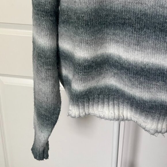 Pacsun Gray Striped Open Button Front Long Sleeve Wool Cardigan Size Medium - Picture 13 of 16